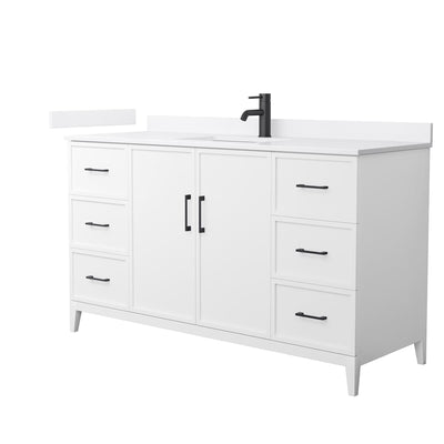 Elan 60" Free Standing Single Basin Vanity Set with Cabinet and Cultured Marble Vanity Top - image 1