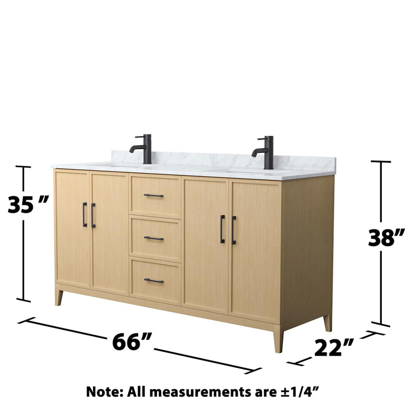 Elan 66" Free Standing Double Basin Vanity Set with Cabinet and Marble Vanity Top - image 4