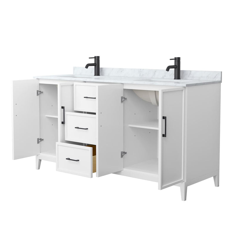 Elan 66" Free Standing Double Basin Vanity Set with Cabinet and Marble Vanity Top - image 8
