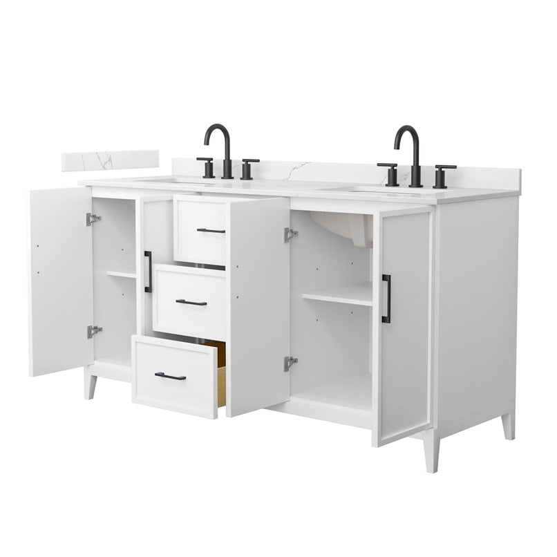 Elan 66" Free Standing Double Basin Vanity Set with Cabinet and Quartz Vanity Top - image 11
