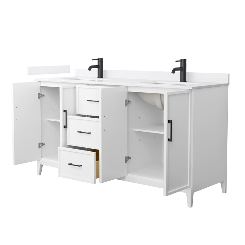 Elan 66" Free Standing Double Basin Vanity Set with Cabinet and Cultured Marble Vanity Top - image 10