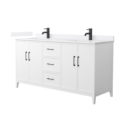 Elan 66" Free Standing Double Basin Vanity Set with Cabinet and Quartz Vanity Top - image 1