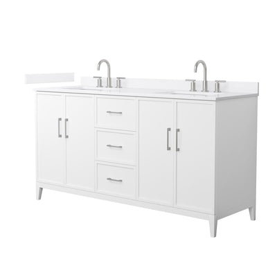 Elan 66" Free Standing Double Basin Vanity Set with Cabinet and Quartz Vanity Top - image 1