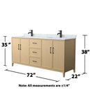 Elan 72" Free Standing Double Basin Vanity Set with Cabinet and Marble Vanity Top - image 4