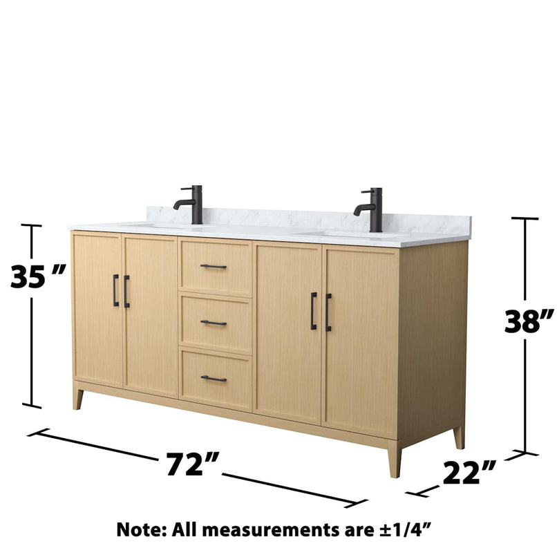 Elan 72" Free Standing Double Basin Vanity Set with Cabinet and Marble Vanity Top - image 4