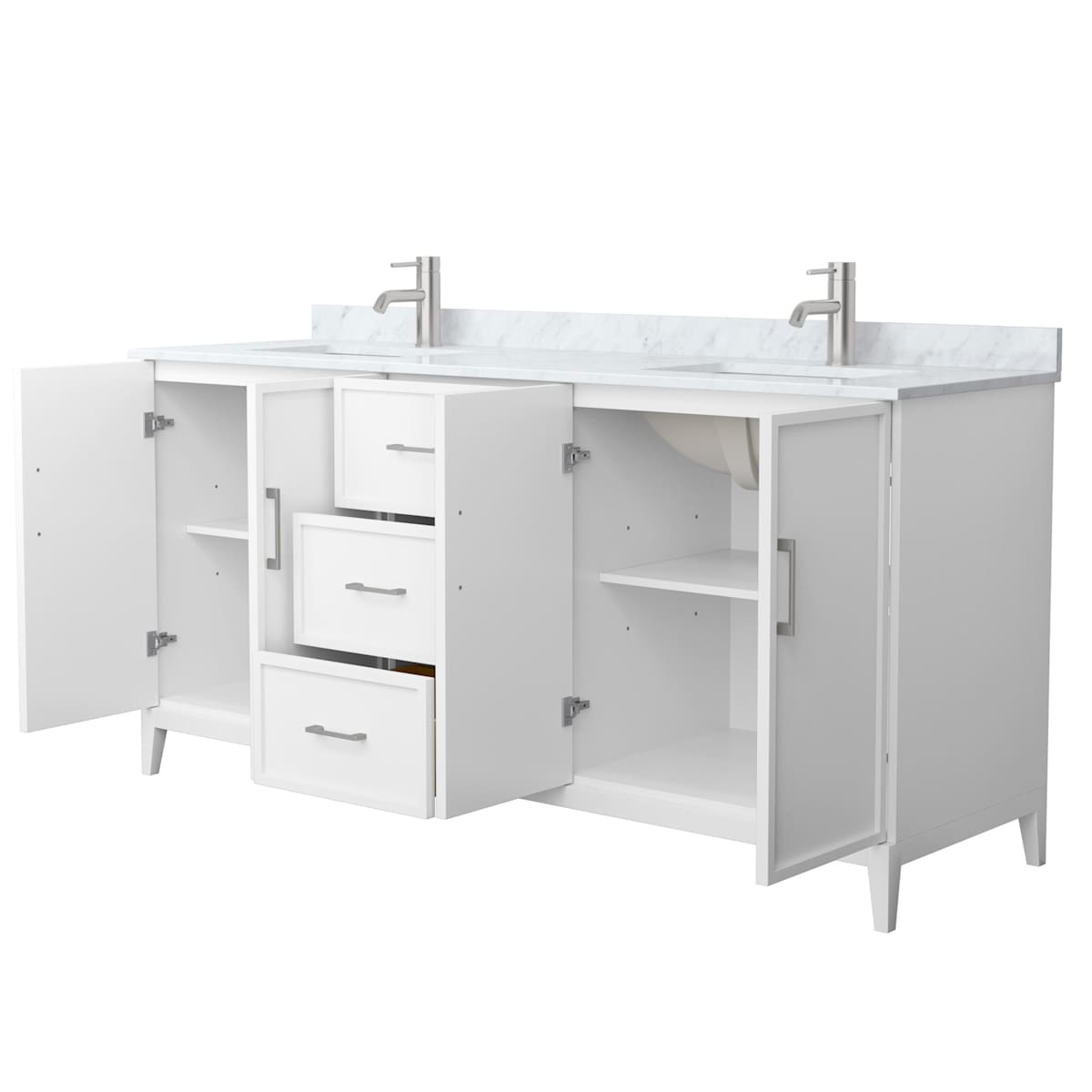 Elan 72" Free Standing Double Basin Vanity Set with Cabinet and Marble Vanity Top