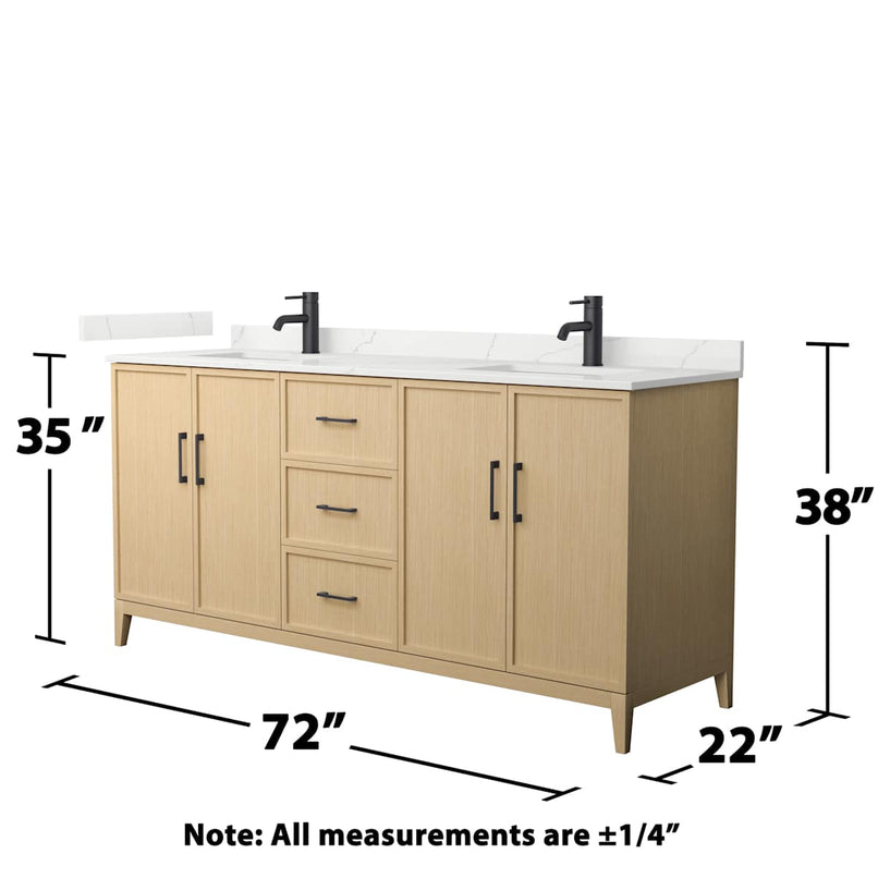 Elan 72" Free Standing Double Basin Vanity Set with Cabinet and Quartz Vanity Top - image 5