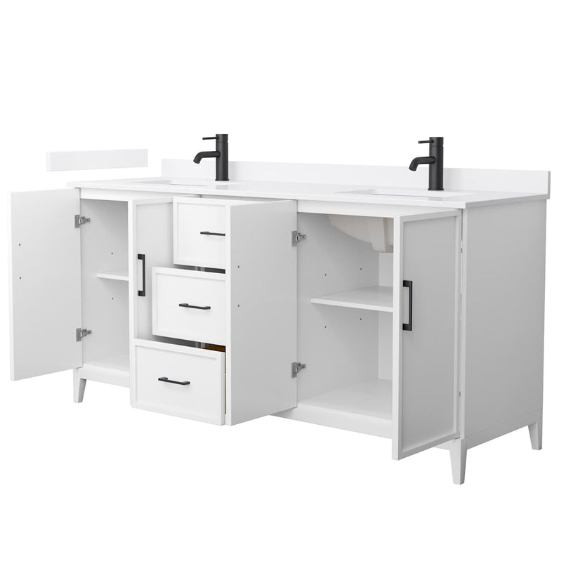 Elan 72" Free Standing Double Basin Vanity Set with Cabinet and Quartz Vanity Top - image 9