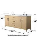 Elan 72" Free Standing Double Basin Vanity Set with Cabinet and Quartz Vanity Top - image 5
