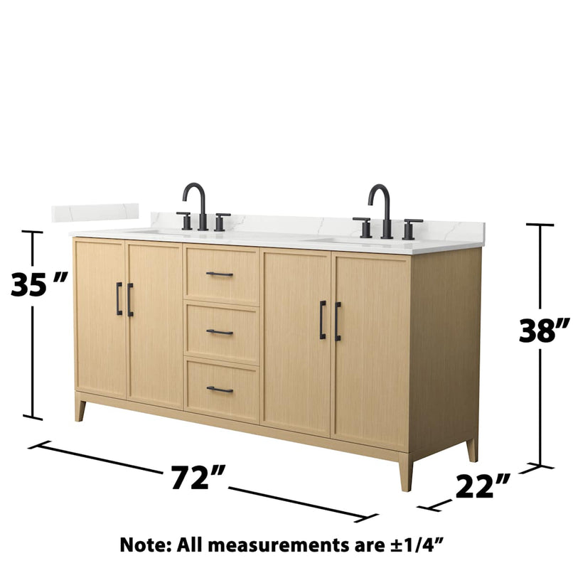 Elan 72" Free Standing Double Basin Vanity Set with Cabinet and Quartz Vanity Top - image 5
