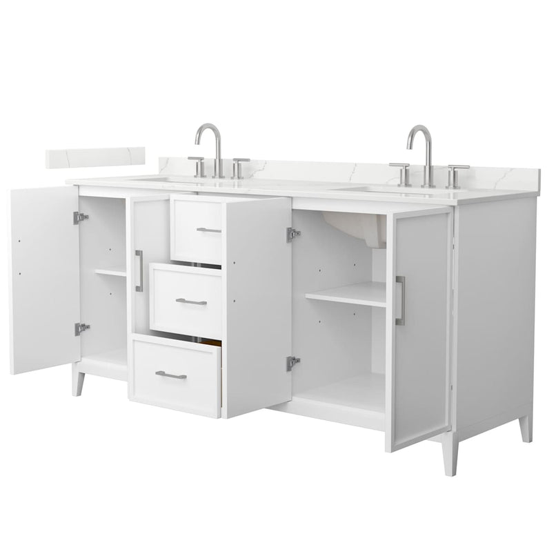 Elan 72" Free Standing Double Basin Vanity Set with Cabinet and Quartz Vanity Top - image 9