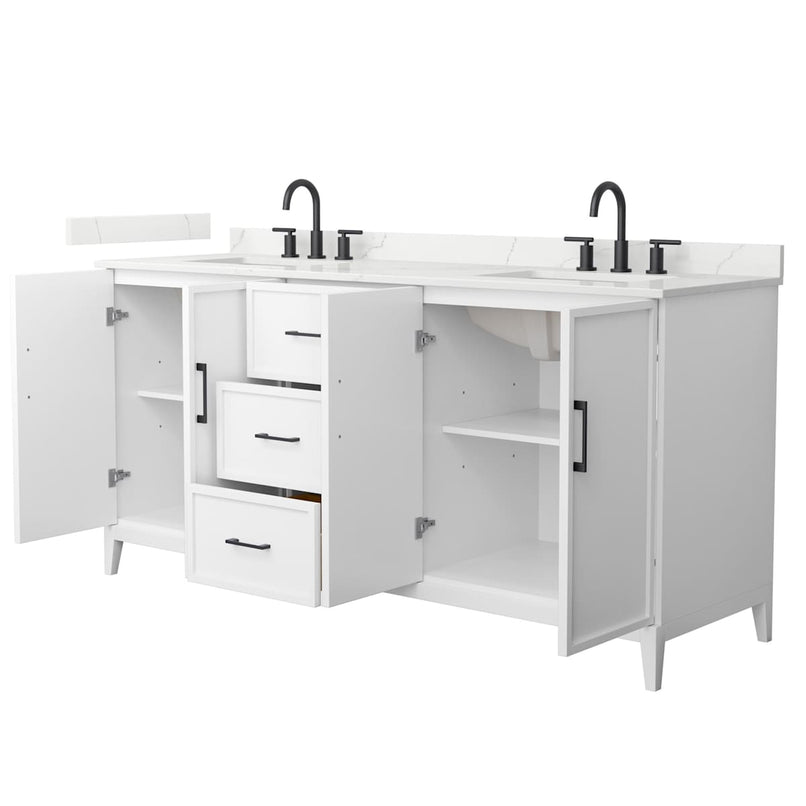 Elan 72" Free Standing Double Basin Vanity Set with Cabinet and Quartz Vanity Top - image 11