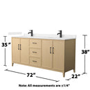 Elan 72" Free Standing Double Basin Vanity Set with Cabinet and Cultured Marble Vanity Top - image 5
