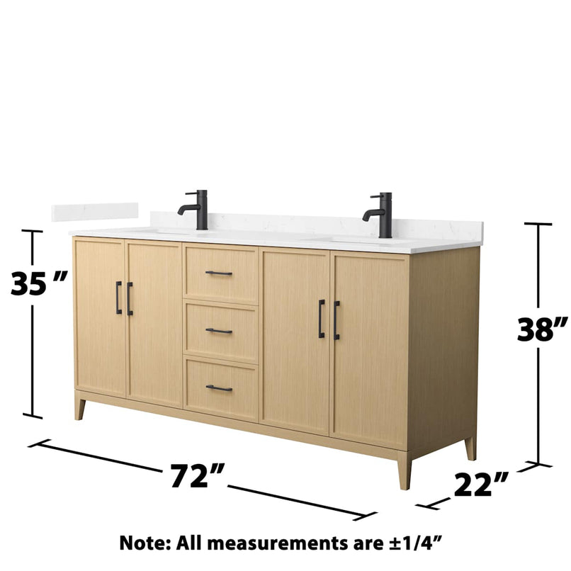 Elan 72" Free Standing Double Basin Vanity Set with Cabinet and Cultured Marble Vanity Top - image 5