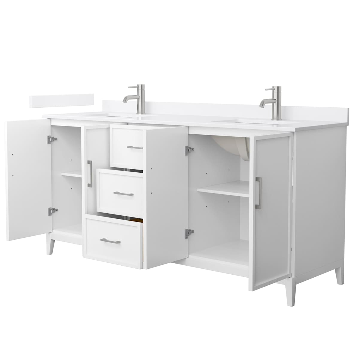 Elan 72" Free Standing Double Basin Vanity Set with Cabinet and Cultured Marble Vanity Top