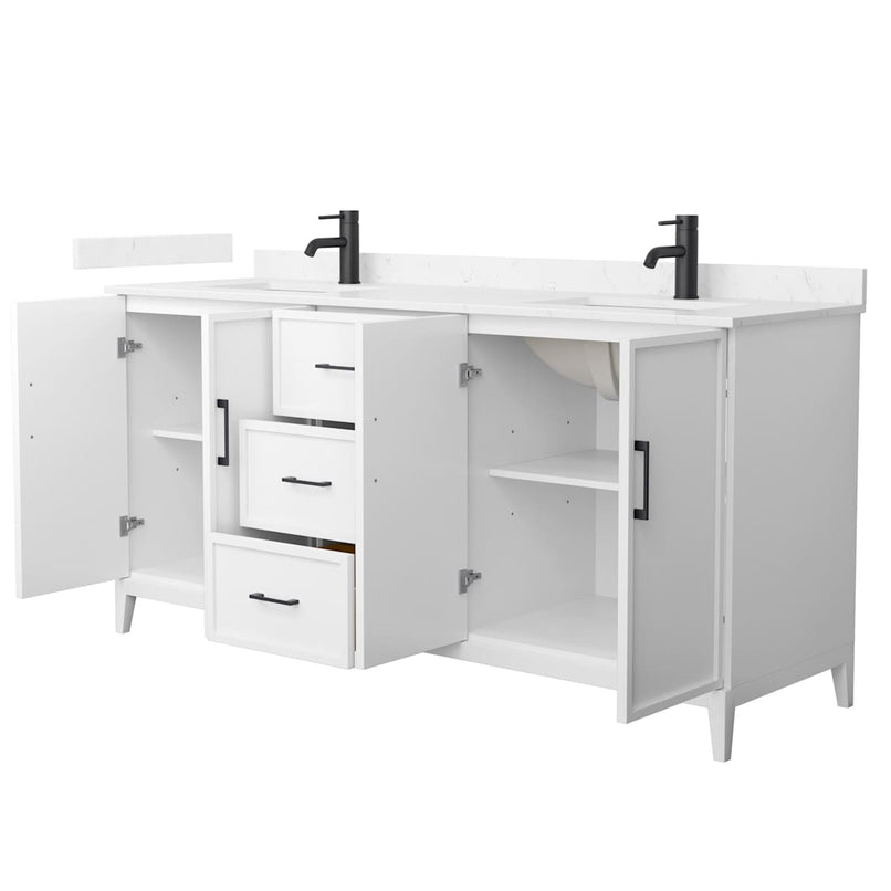Elan 72" Free Standing Double Basin Vanity Set with Cabinet and Cultured Marble Vanity Top - image 10