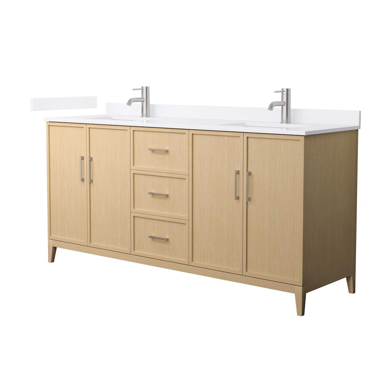 Elan 72" Free Standing Double Basin Vanity Set with Cabinet and Quartz Vanity Top - image 1