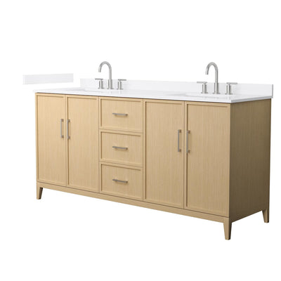 Elan 72" Free Standing Double Basin Vanity Set with Cabinet and Quartz Vanity Top - image 1