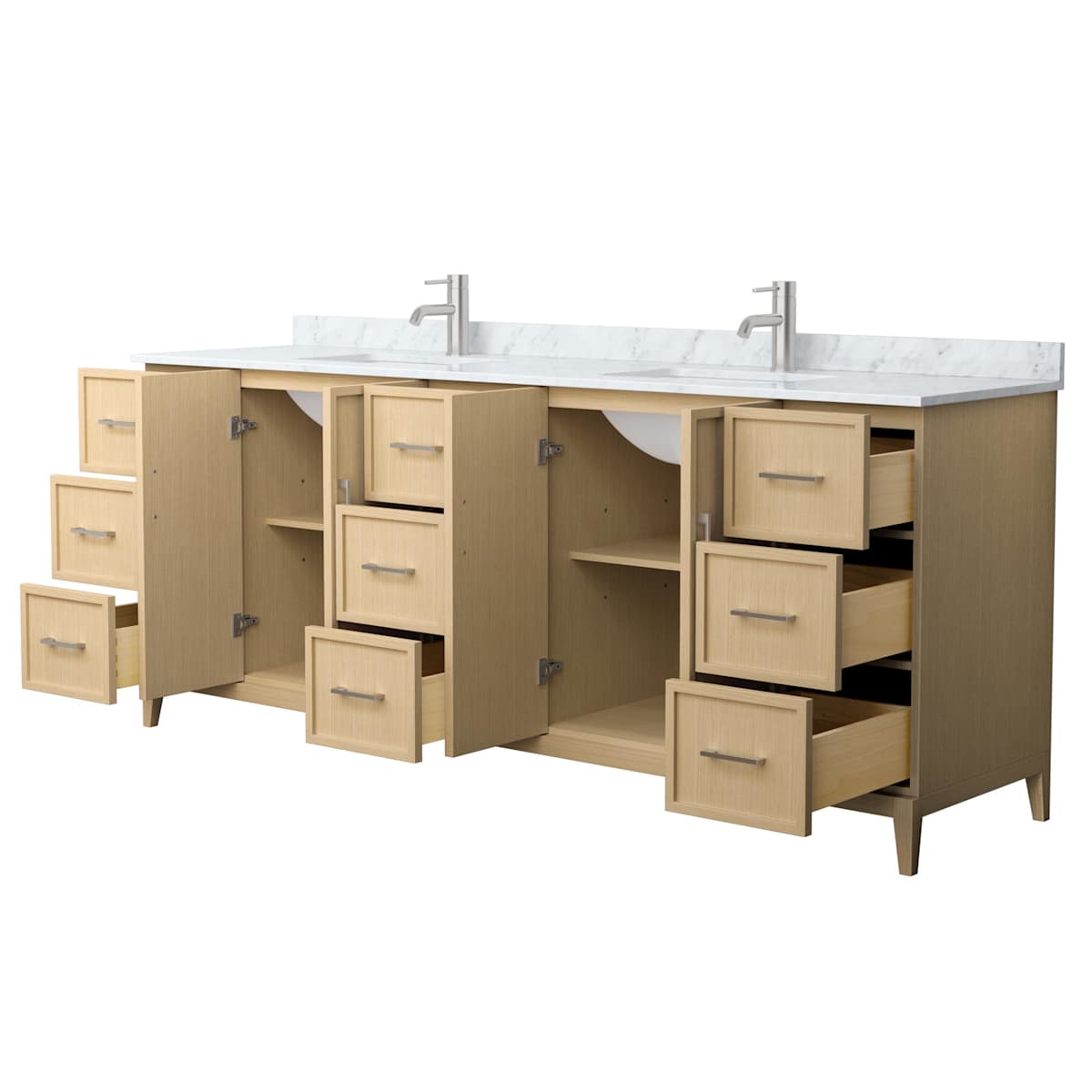 Elan 84" Free Standing Double Basin Vanity Set with Cabinet and Marble Vanity Top