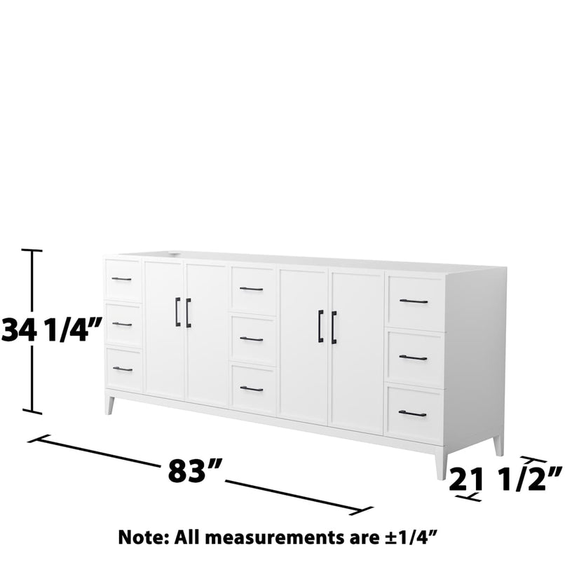Elan 83" Double Free Standing Vanity Cabinet Only - Less Vanity Top - image 3