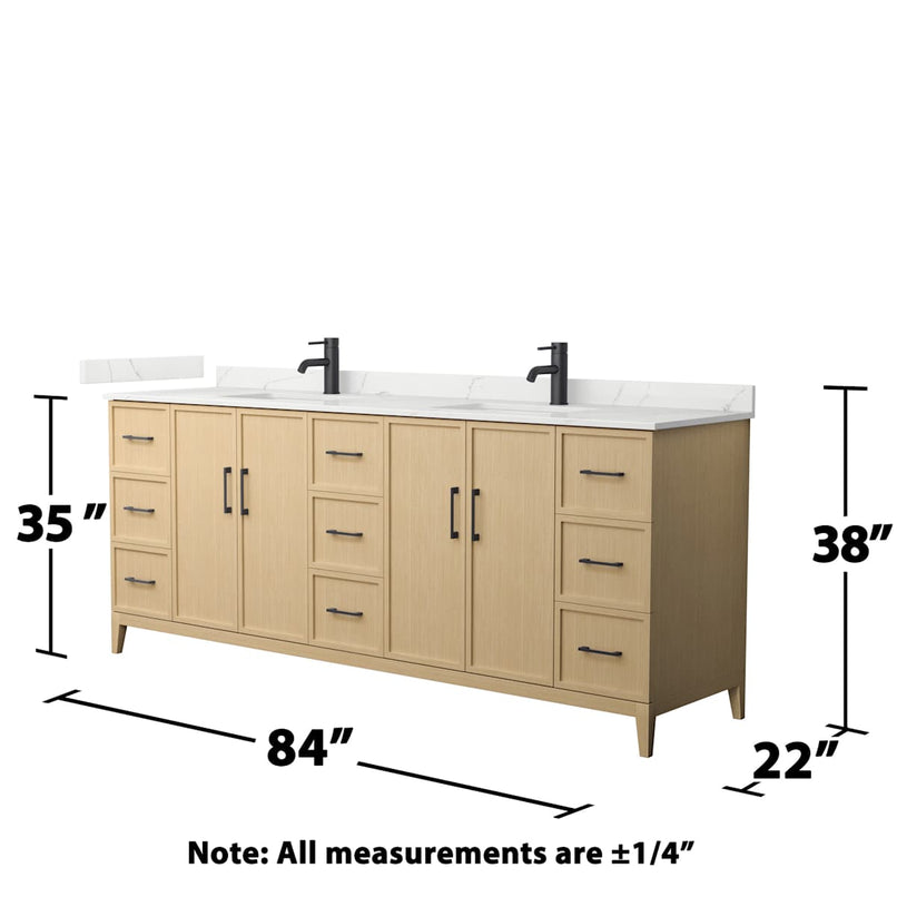 Elan 84" Free Standing Double Basin Vanity Set with Cabinet and Quartz Vanity Top - image 5