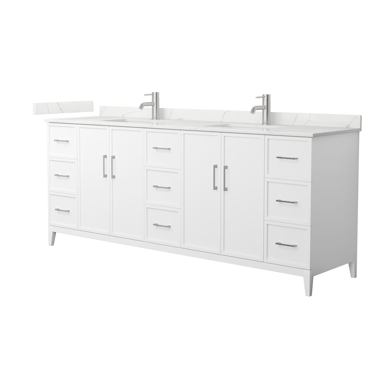 Elan 84" Free Standing Double Basin Vanity Set with Cabinet and Quartz Vanity Top