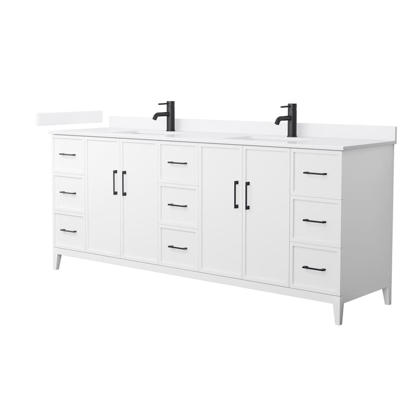 Elan 84" Free Standing Double Basin Vanity Set with Cabinet and Quartz Vanity Top - image 10