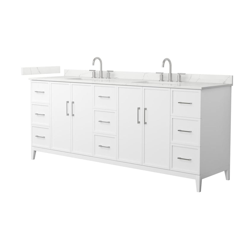 Elan 84" Free Standing Double Basin Vanity Set with Cabinet and Quartz Vanity Top - image 8