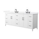 Elan 84" Free Standing Double Basin Vanity Set with Cabinet and Quartz Vanity Top - image 9