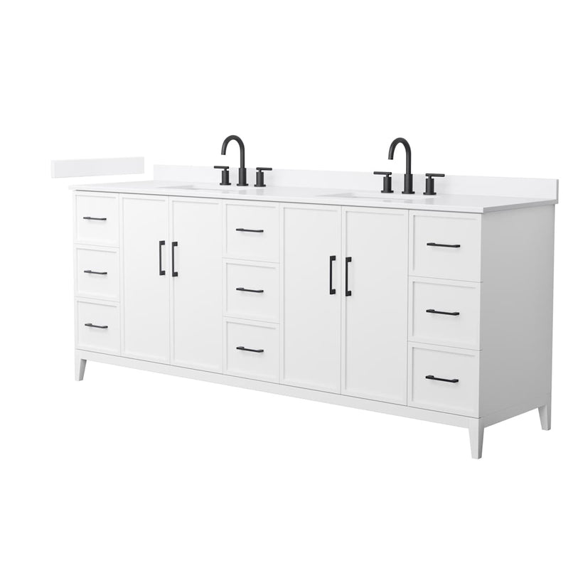 Elan 84" Free Standing Double Basin Vanity Set with Cabinet and Quartz Vanity Top - image 9