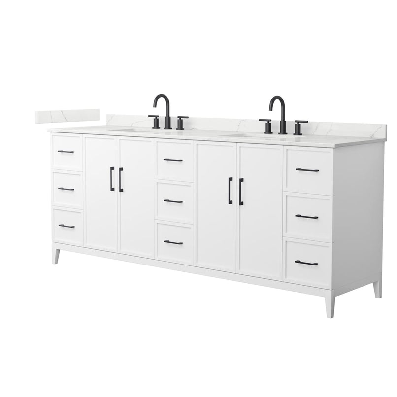 Elan 84" Free Standing Double Basin Vanity Set with Cabinet and Quartz Vanity Top - image 10