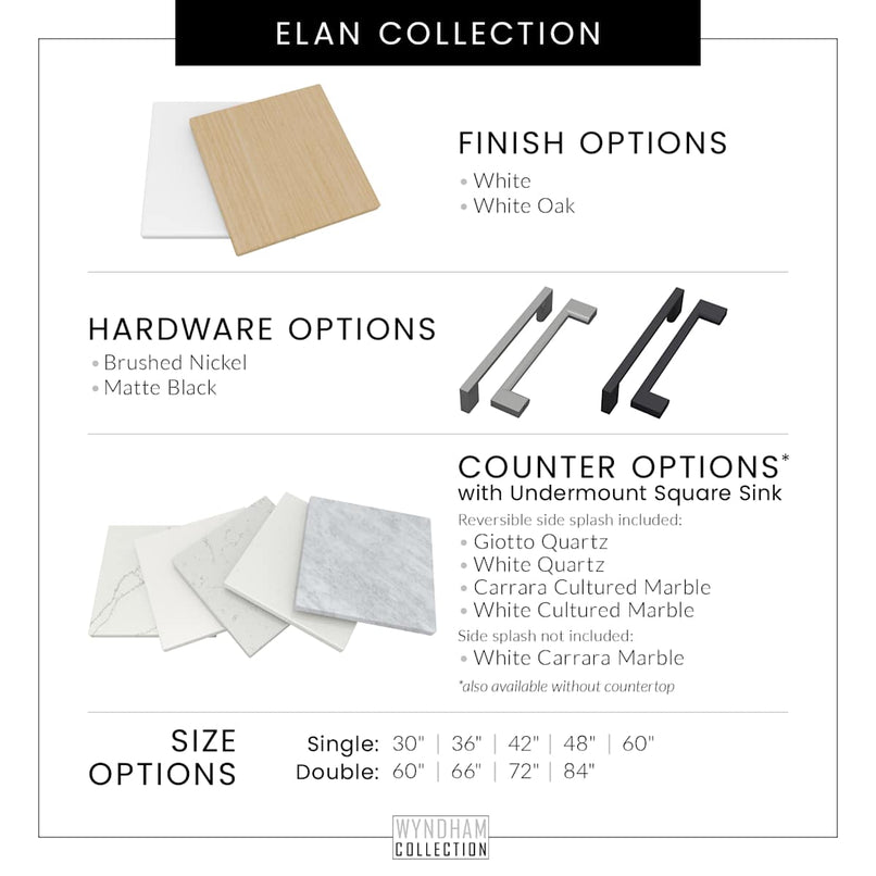 Elan 84" Free Standing Double Basin Vanity Set with Cabinet and Cultured Marble Vanity Top - image 6