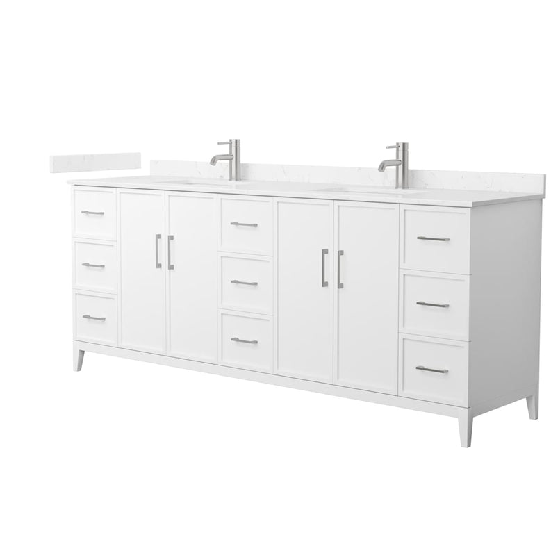 Elan 84" Free Standing Double Basin Vanity Set with Cabinet and Cultured Marble Vanity Top - image 9