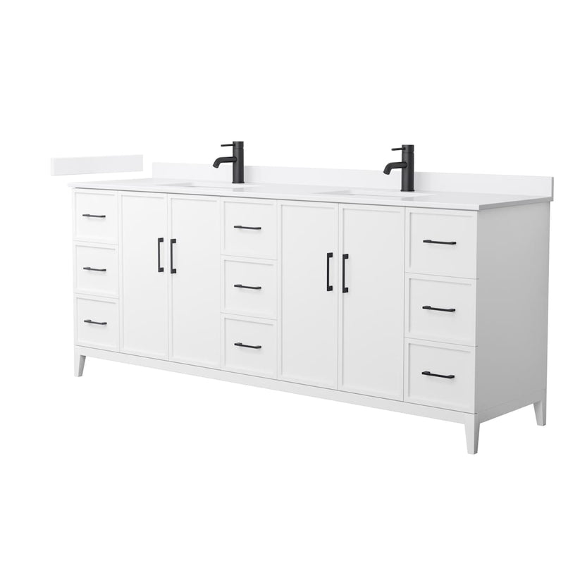 Elan 84" Free Standing Double Basin Vanity Set with Cabinet and Cultured Marble Vanity Top - image 10