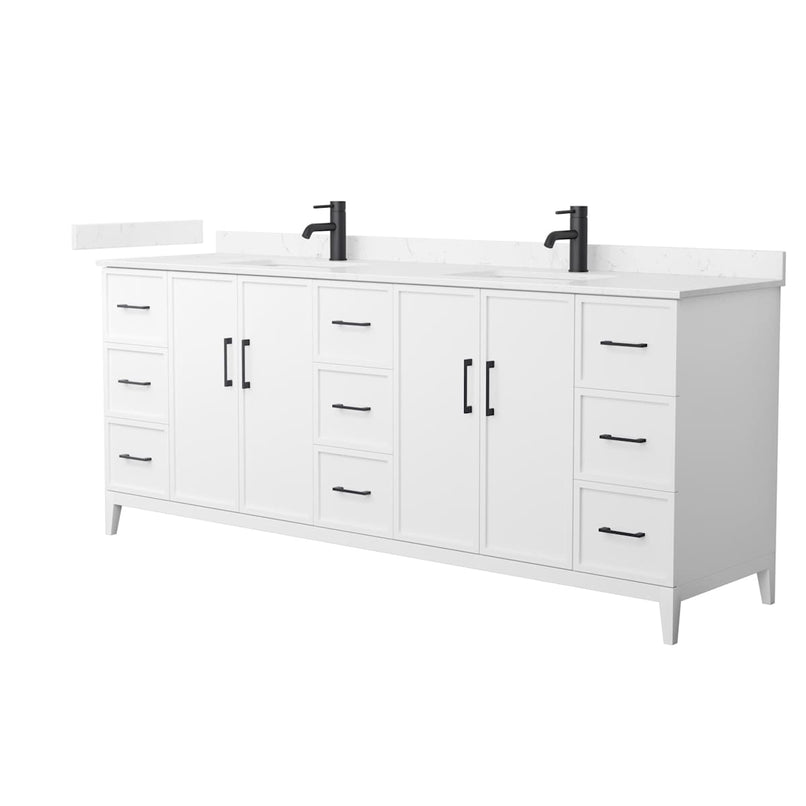 Elan 84" Free Standing Double Basin Vanity Set with Cabinet and Cultured Marble Vanity Top - image 11