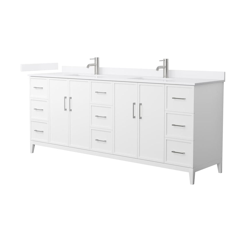 Elan 84" Free Standing Double Basin Vanity Set with Cabinet and Quartz Vanity Top - image 1