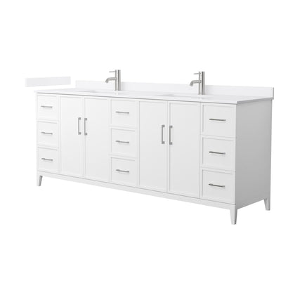 Elan 84" Free Standing Double Basin Vanity Set with Cabinet and Quartz Vanity Top - image 1