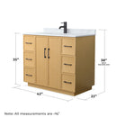 Elan TK 42" Free Standing Single Basin Vanity Set with Cabinet and Marble Vanity Top - image 4
