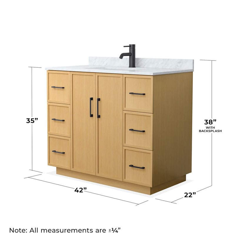 Elan TK 42" Free Standing Single Basin Vanity Set with Cabinet and Marble Vanity Top - image 4