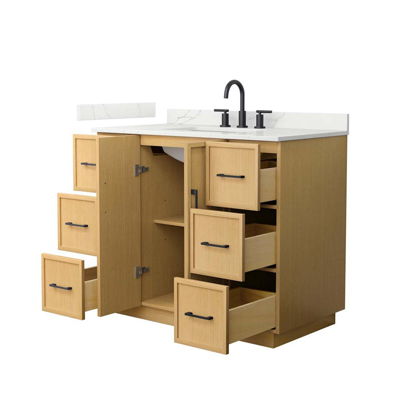 Elan TK 42" Free Standing Single Basin Vanity Set with Cabinet and Quartz Vanity Top - image 2