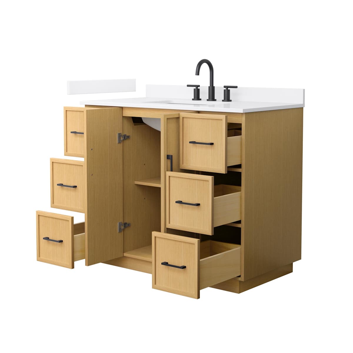 Elan TK 42" Free Standing Single Basin Vanity Set with Cabinet and Quartz Vanity Top