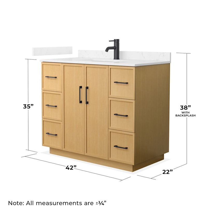 Elan TK 42" Free Standing Single Basin Vanity Set with Cabinet and Cultured Marble Vanity Top - image 4