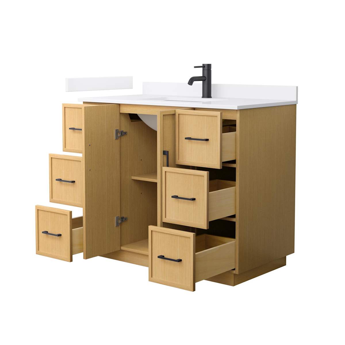 Elan TK 42" Free Standing Single Basin Vanity Set with Cabinet and Cultured Marble Vanity Top