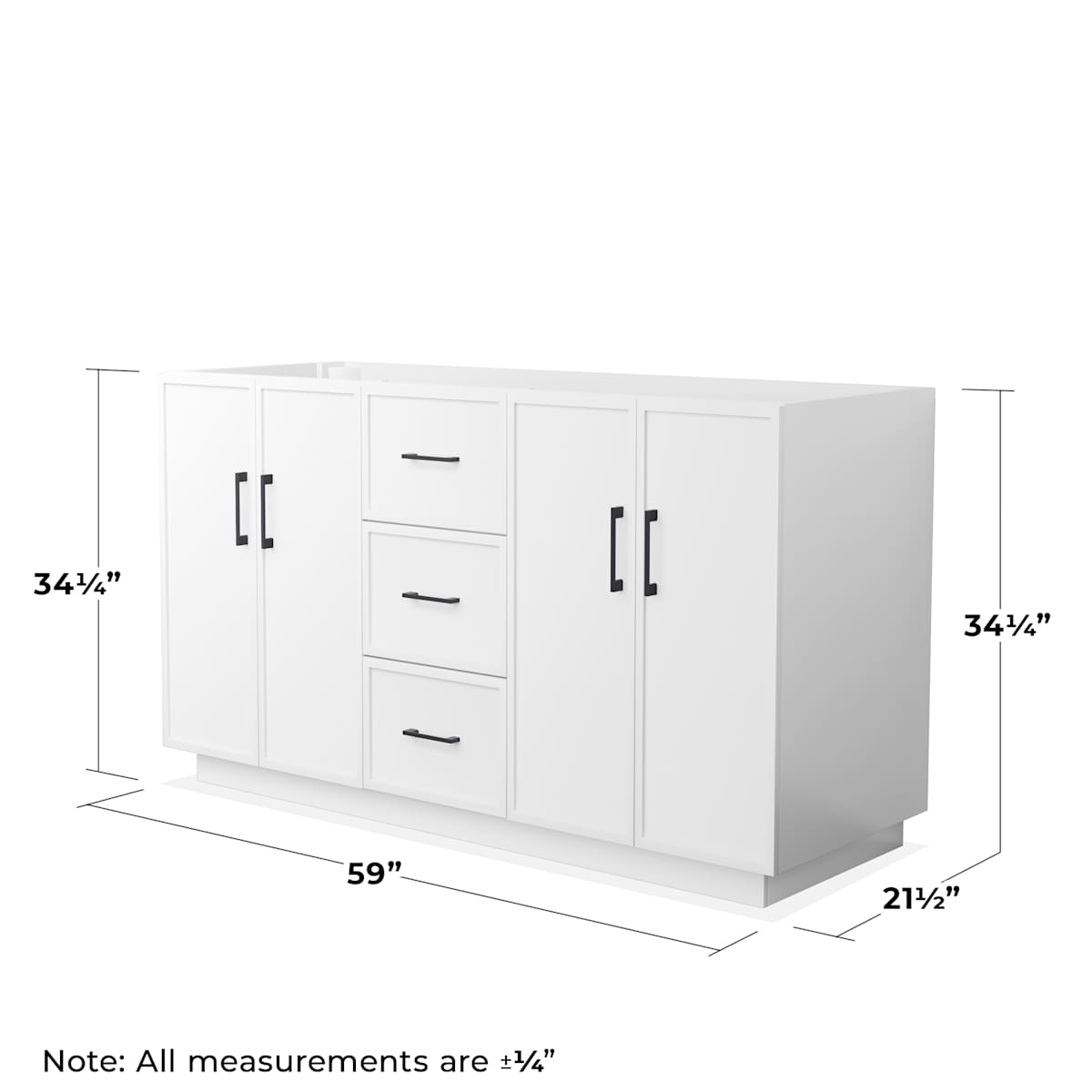 Elan TK 60" Double Free Standing Vanity Cabinet Only - Less Vanity Top