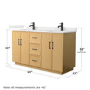 Elan TK 60" Free Standing Double Basin Vanity Set with Cabinet and Quartz Vanity Top - image 5