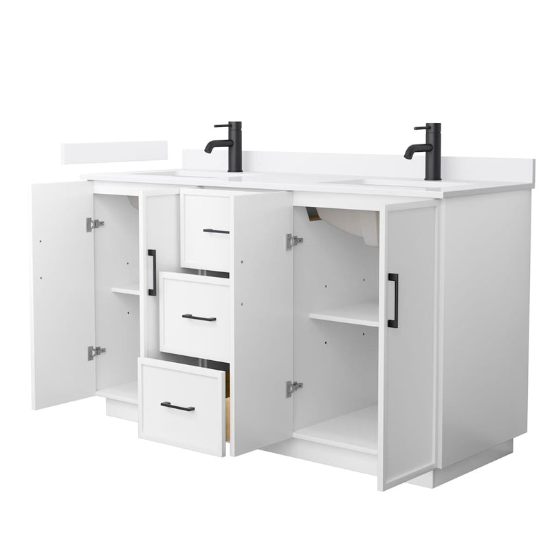 Elan TK 60" Free Standing Double Basin Vanity Set with Cabinet and Quartz Vanity Top - image 9