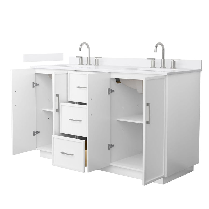 Elan TK 60" Free Standing Double Basin Vanity Set with Cabinet and Quartz Vanity Top - image 8