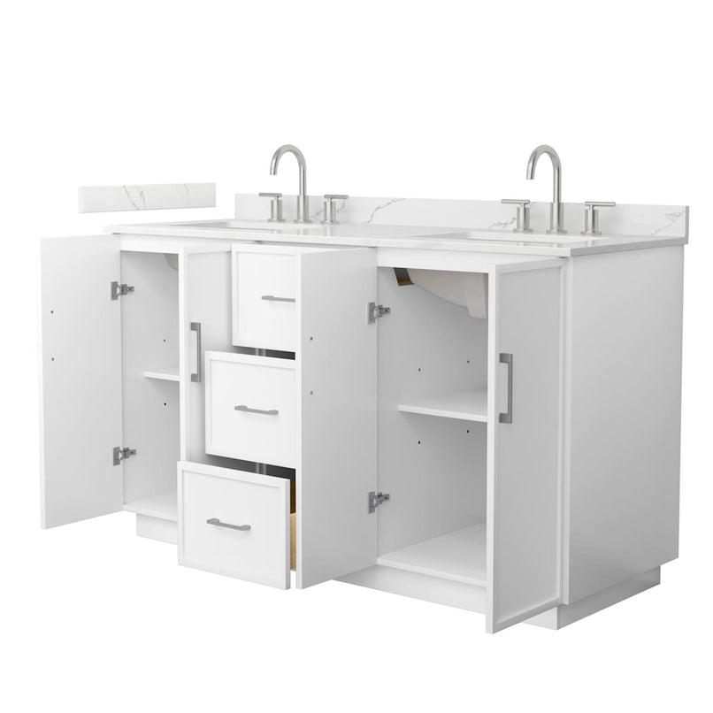 Elan TK 60" Free Standing Double Basin Vanity Set with Cabinet and Quartz Vanity Top - image 9