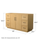 Elan TK 60" Single Free Standing Vanity Cabinet Only - Less Vanity Top - image 3