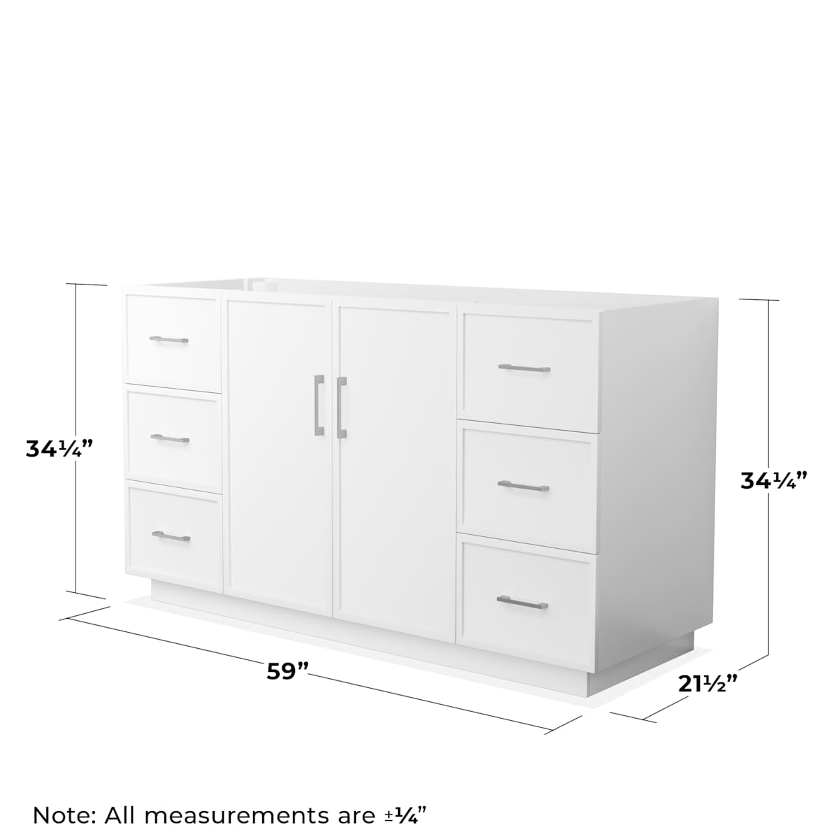 Elan TK 60" Single Free Standing Vanity Cabinet Only - Less Vanity Top